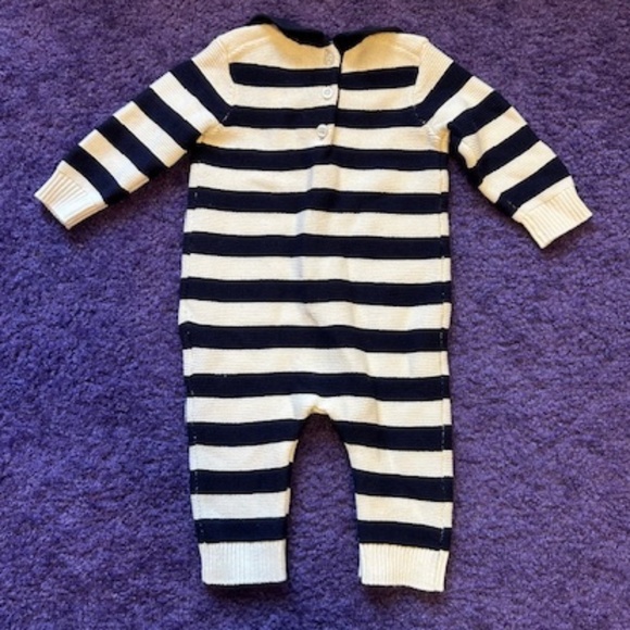 Janie and Jack - Navy and white stripe collared baby onesie - 0-3M - NWT - Picture 2 of 4